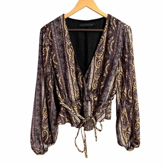 HOUSE OF HARLOW 1960 x REVOLVE Badia Top in Paisley Multi Size Medium - Picture 3 of 7